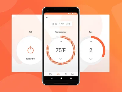 Self-Driving Taxi - Temperature Settings app car commute mobile self driving ui ux