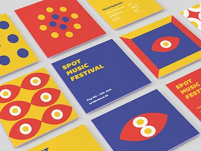 Rebranding Project | SPOT FESTIVAL branding business card circle color color scheme eye festival geometry illustration minimal palette pattern