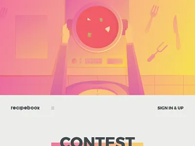 Recipebook.io Web Design blog book contest home menu page recipe signin signup web