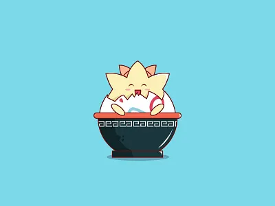 Togepi 2d character cute illustration ramen simple togepi