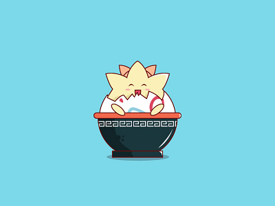 Togepi 2d character cute illustration ramen simple togepi
