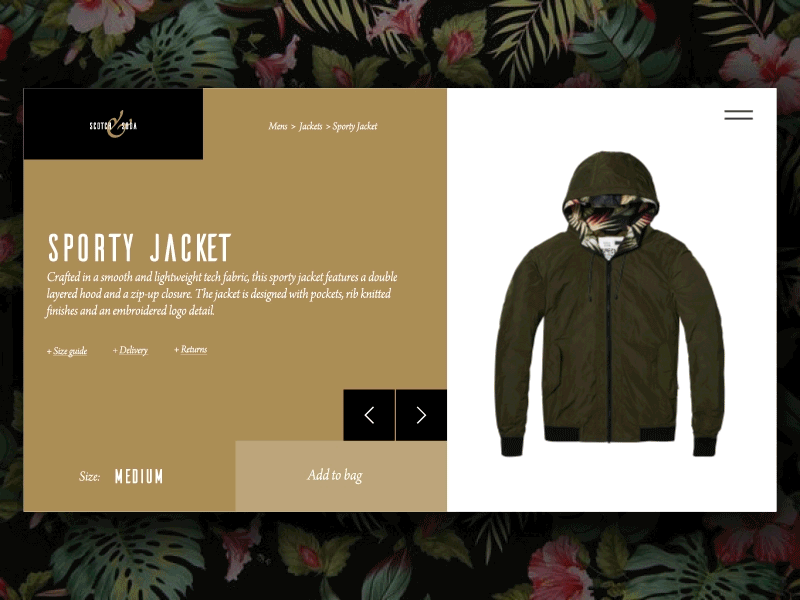 Scotch & Soda Webstore Concept animation design experience gif interface jacket scotch soda store ui ux website