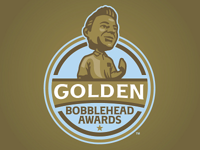 Golden Bobblehead Awards badge baseball bobblehead gold logo milb player sports