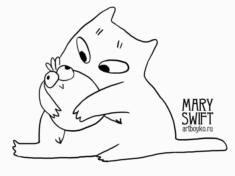 Cat and Bird animation bird cat cute