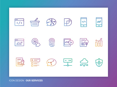 Icon Design: Our Services gradients icon design iconography icons services symbols