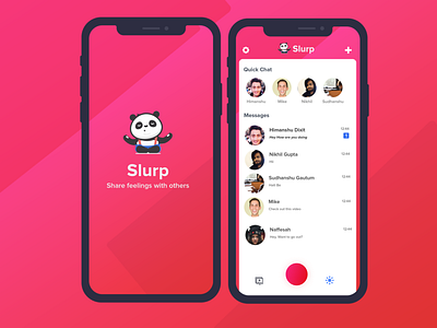 Slurp | Chat App UI app chat chat app gradient messenger snapchat video whatsapp