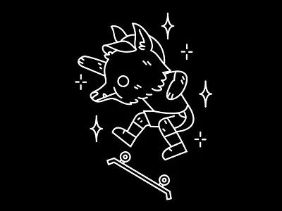 Sk8er doggo animal black and white dog doggo selling skateboard skateboarding