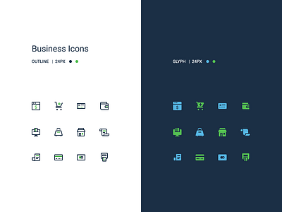 Business Icon Set business glyph icon icons logo mobile outline set ui web