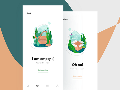 Empty States Illustrations app cart cuberto empty graphics icons illustration sketch style ui ux