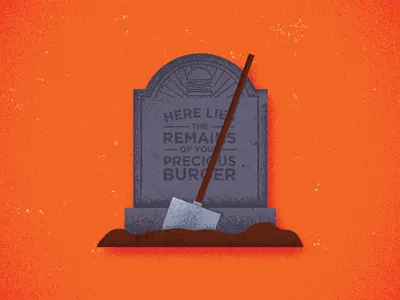 Grave Digger battle card burger card game death gaming illustration rip tabletop tombstone