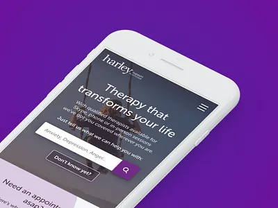 Harley Therapy app clean design digital digital product flat interface purple ui white