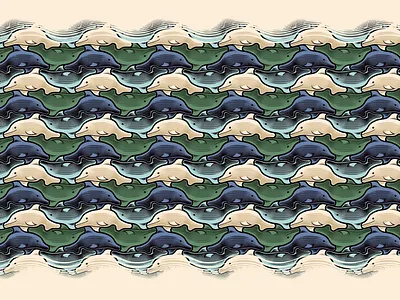 Dolphins dolphins illustration tessellation