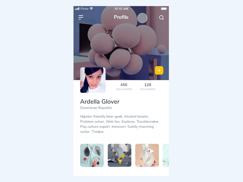 Profile Experiment app clean ios minimal profile