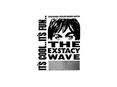 WAVE black and white collage grunge illustration punk san francisco typography vintage