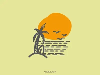 Sunset Beach beach concept design graphic illustration logo logos sale view