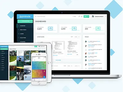 Piximate Website dashboard design masonry grid responsive ui