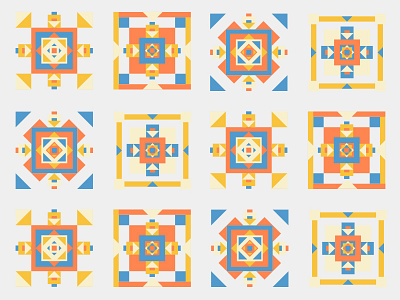 four of the same (ish) geometric illustration pattern shapes vector