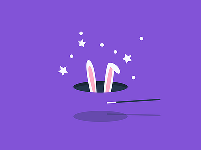 Magic act illustration illustration a day illustrator magic minimal rabbit trick wand