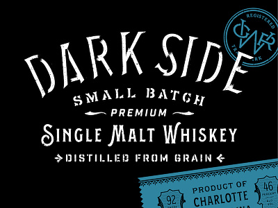 Dark Side bevel dark lettering shadow stenciled