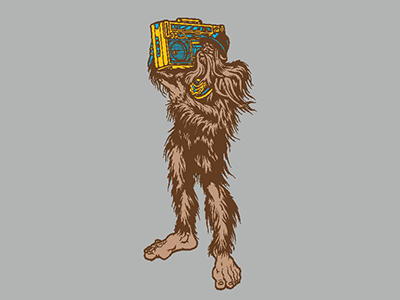 Boogie ames bros bigfoot design illustration music myth original pnw sasquatch seattle