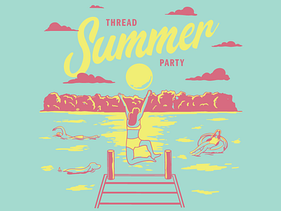 Summer Party handlettering illustration lake minnesota party type vintage