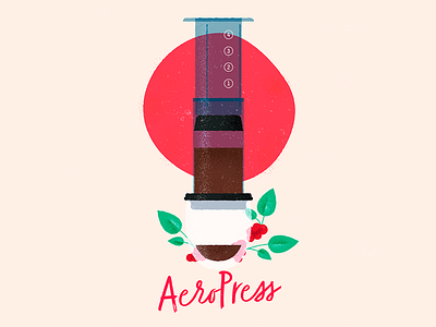 Aeropress aropress coffee illustration infusion rough script