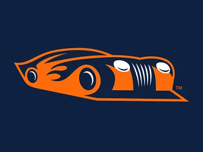 Bowling Green Hot Rods Car Icon automotive baseball blue bowling car fire green hot orange rods sportscar wheels