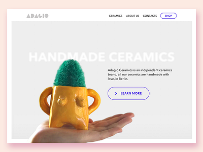 Daily UI #003 • Landing page 003 ceramics challenge daily daily ui design graphic design landing page logo pottery ui web