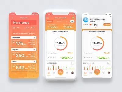 GuiaTravel - Travel Setup / Dashboard / Expense Notification app design financial ios iphone x mobile sketch travel