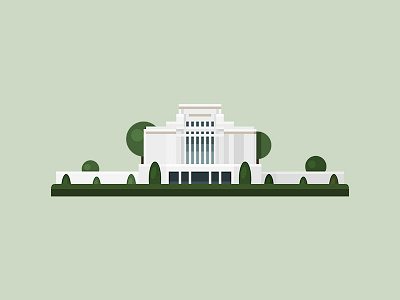 Laie Hawaii Temple architecture building design flat icon illustration lds logo temple utah vector