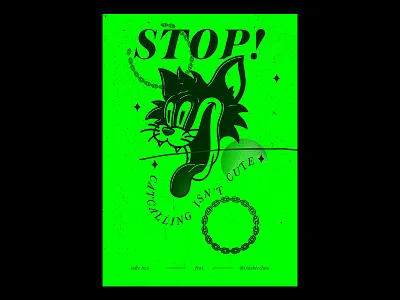 "Catcalling isn't cute" Poster album cover art graphic design illustration poster redesign vectorial illustration