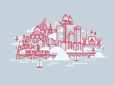 Boston boston city massachusetts mono line