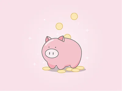 CH-CHINGG coins pig piggybank pink