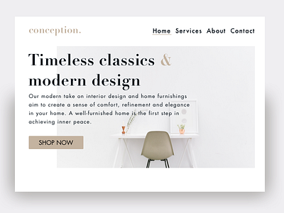 Daily UI #003 - Landing Page 100 days of ui daily ui didot furniture futura sketch ui uiux user interface ux design