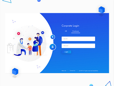 Login Screen blue finance illustration loan login user experience user interface