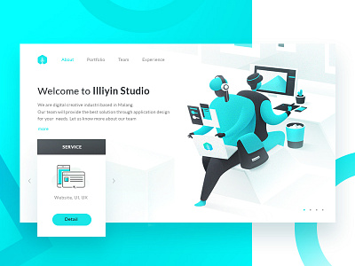 Illiyin Studio Dashboard Exploration character creative studio creative studio design dashboard design dekstop flat design gradient illustration ui ui design ux ux design