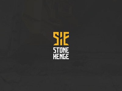 Stonehenge Identity Design build company construction dark stone stonehenge yellow