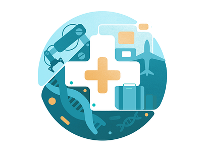 PatiendMD - Advanced Healthcare Services geome health illustration plane robot