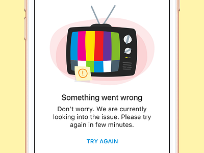 Broken television 📺 500 broken error illustration ios mobile television ui