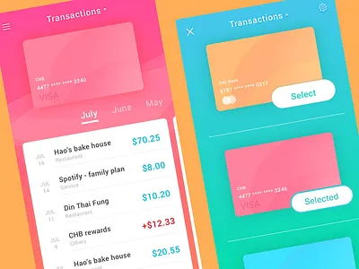 Transaction history / financial app 💳 app bill credit card finance history payment record transaction ui ux wallet