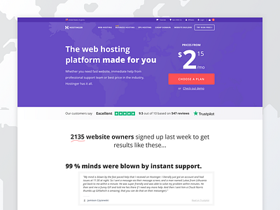 Landing Page - Hostinger cta design hosting hostinger landing page ui uidesign user interface web webdesign website