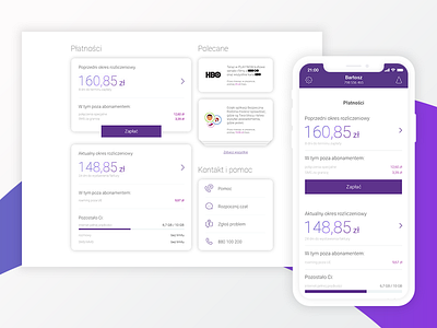 Telcom account app account application finance payments ui design