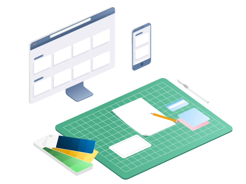 Designing design drawing gif isometrics mobile screen