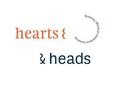 hearts & heads design thinking logo typography