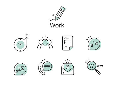 Work Icon Set design drawing icon icons set simple ui ux web webdesign website work