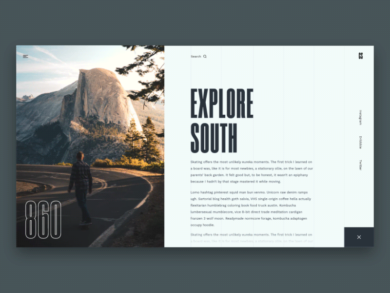 Travel UI & Animation animation article blog landing magazine minimal