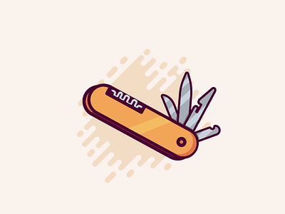 Swiss Knife color gadget icon illustration knife palette pocket swiss knife ui vector