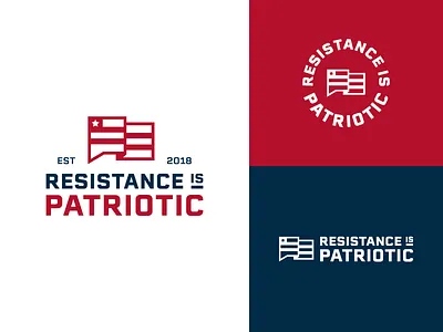 Resistance is Patriotic – Podcast Logo branding design flag flat graphic design icon identity illustration logo patriotic podcast speaking