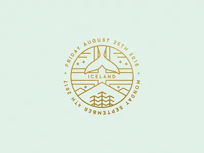 Could it be – the start of my Iceland photo album adventure badge iceland illustrator logo minimalistic mountains outdoors travel vector whale