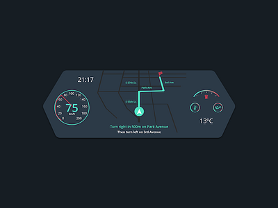 #034 Car Interface 034 car carinterface challenge dailyui dashboard nightmode uidesign uxdesign